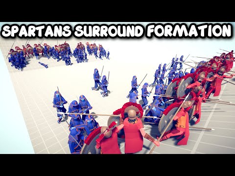 SPARTANS SURROUND ENEMY FORMATION Vs EVERY UNITS - TABS - Totally Accurate Battle Simulator