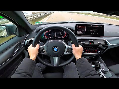 2022 BMW 5 series 530i Touring M Sport on GERMAN AUTOBAHN NO SPEED LIMIT - pov test drive