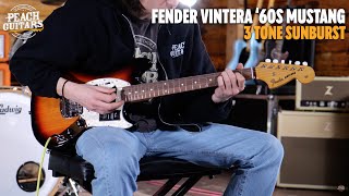 Video thumbnail for No Talking...Just Tones | Fender Vintera 60s Mustang Pau Ferro 3 Tone Sunburst by Peach Guitars