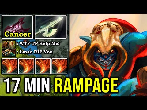 WTF 17 MIN FOUNTAIN RAMPAGE Epic Pro Mid Huskar 10Min Solo Roshan with Aggressive Lifebreak DotA 2