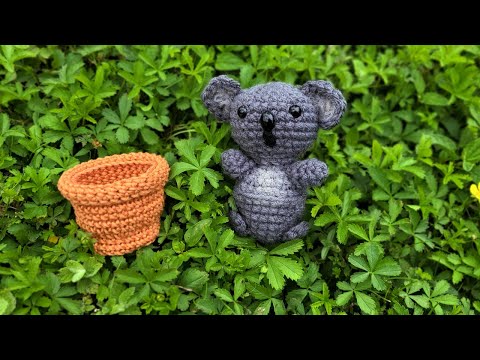 Crochet KOALA BEAR Amigurumi tutorial in a POT Step by step for beginners