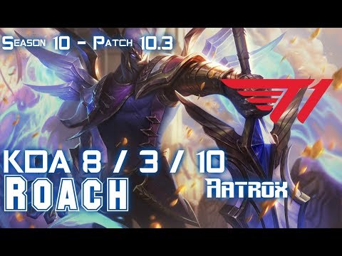 T1 Roach AATROX vs GAREN Top - Patch 10.3 KR Ranked