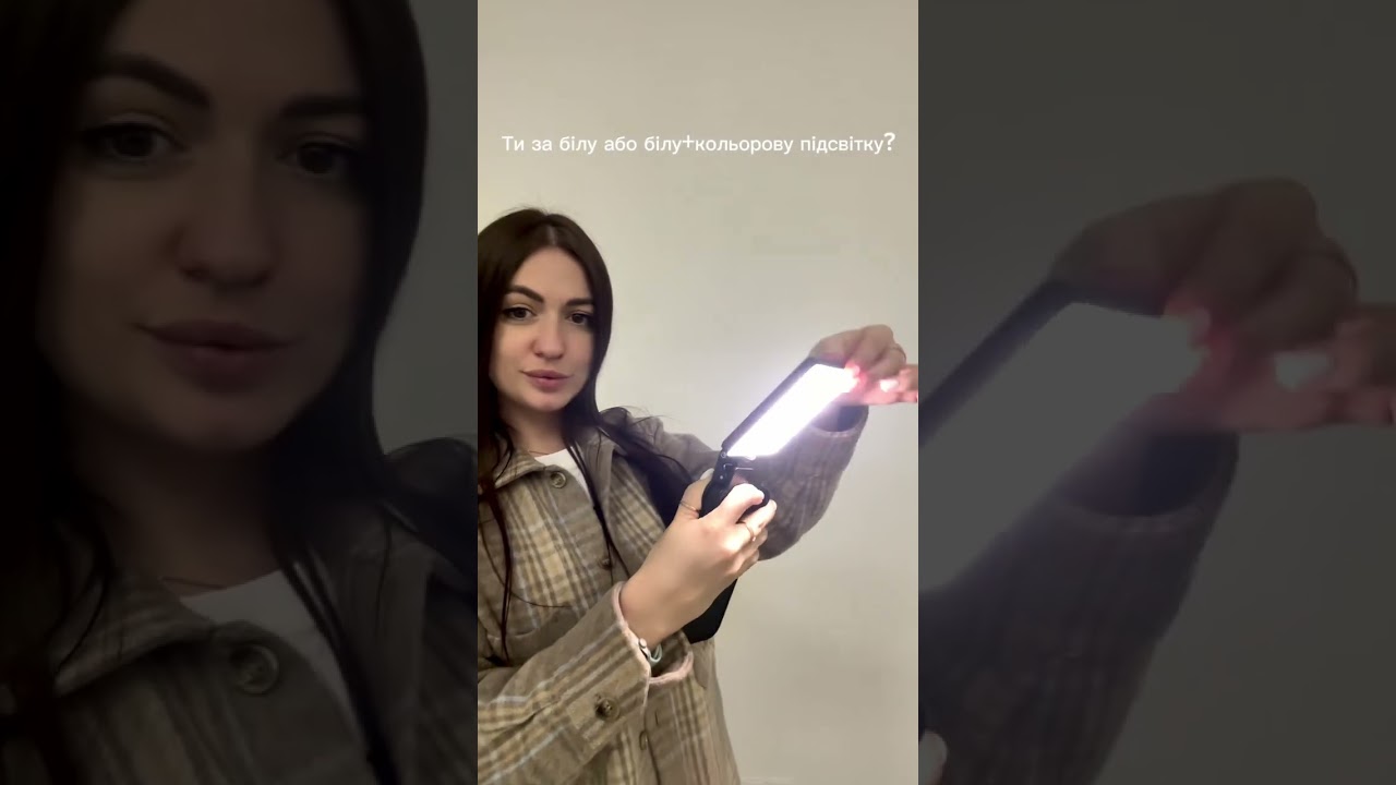 Портативный видеосвет с RGB подсветкой размером 10,3х7,5см и креплением для телефона