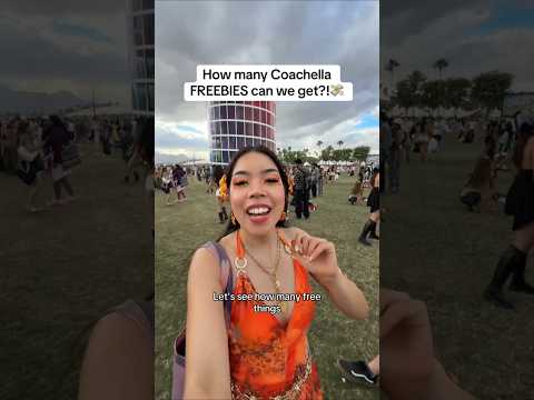 How many FREEBIES can we get at Coachella?? #coachella2026 #coachella #freebies #angelinacertified