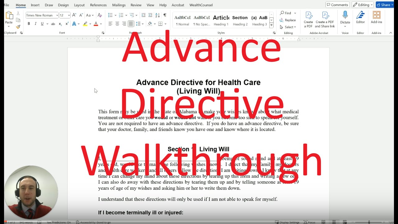 Alabama Advance Health Care Directive Walkthrough!