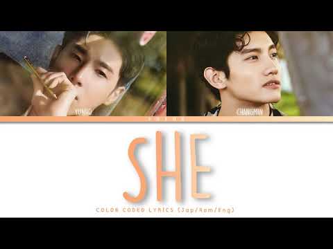 TVXQ (동방신기) – SHE [Color Coded Lyrics Han/Rom/Eng]