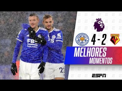 VARDY DÁ SHOW NA NEVE, E LEICESTER VENCE WATFORD EM JOGO DE 6 GOLS PELA PREMIER | Melhores Momentos