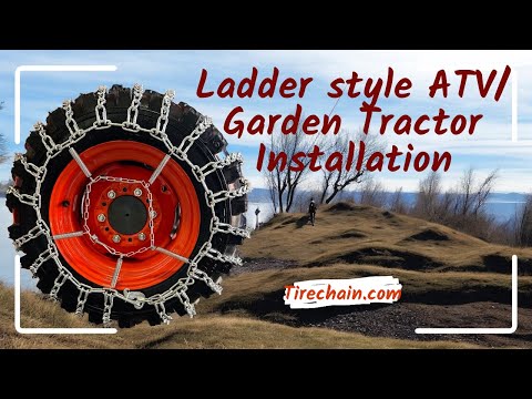 ATV and garden tractor ladder tire chain installation video