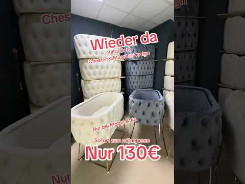 😱😱 BABY BETT 😱😱 im Chesterfield- und Muschel-Design ⚜️ bei Möbel Atris
