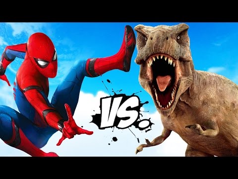SPIDERMAN VS T-REX - TYRANNOSAURUS REX VS SPIDER-MAN