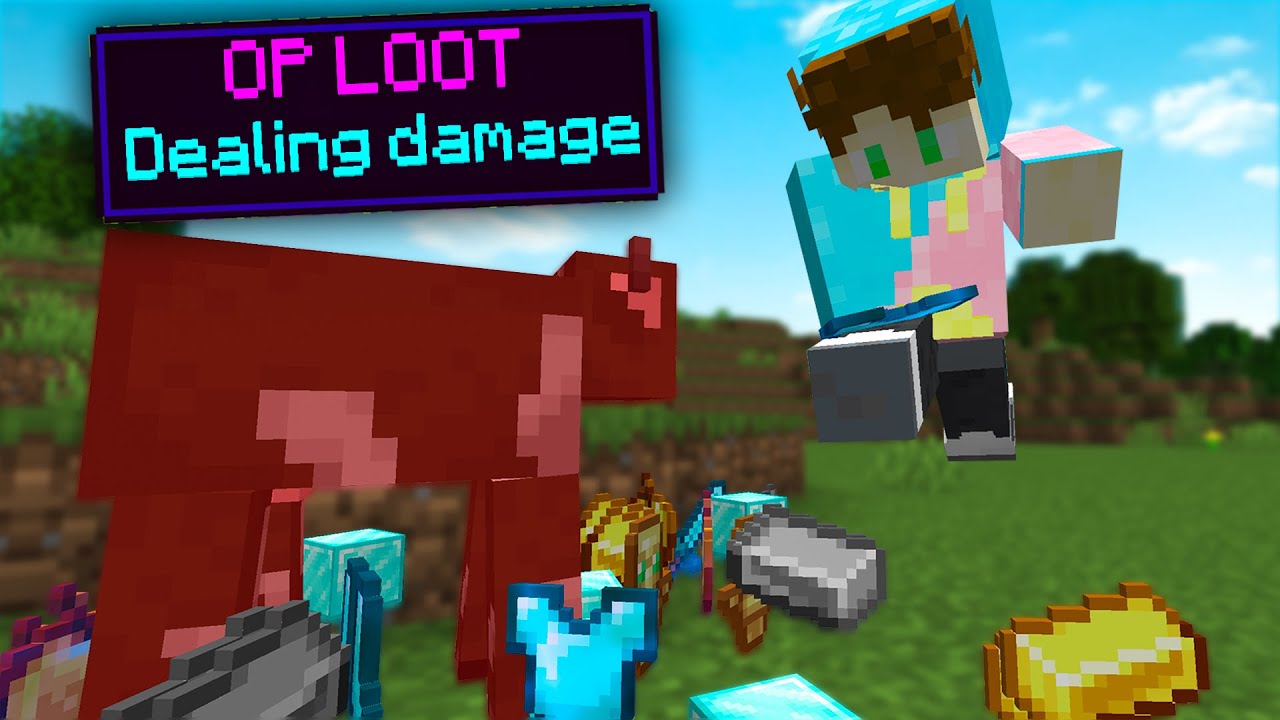 Minecraft, But Dealing Damage Drops OP Items...