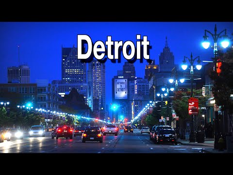 Downtown Detroit Michigan NIGHT RAIN Walk | UHD 5k | Lofi RAIN WALK Detroit