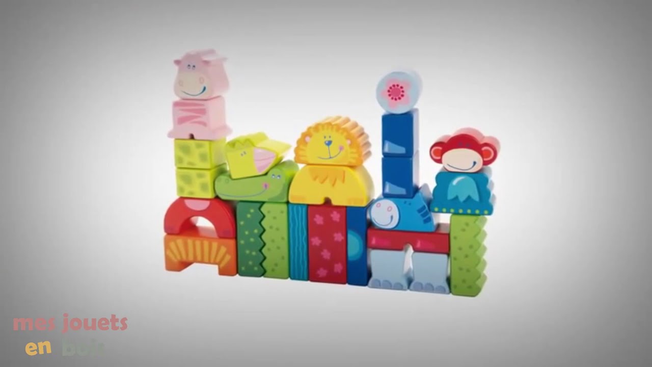 Blocs de construction en bois - Animaux rieurs