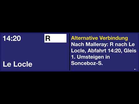 SBB TTS Ansage / annonce TTS CFF • Der Regio nach Le Locle wird verkürzt geführt.