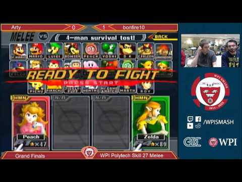 WPI PTS 27 - Arty (Peach, Falco) vs bonfire10 (Sheik) - Melee - Grand Finals