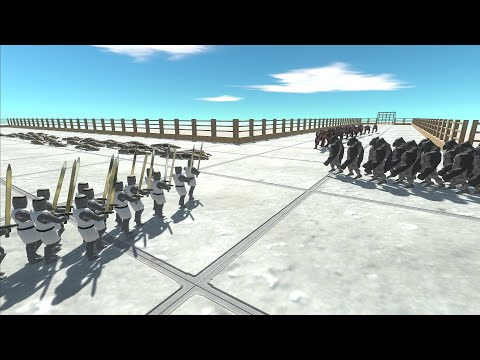 4 Armies Battle Arena: Ranged vs Weapon vs Melee vs Bite Units - Animal Revolt Battle Simulator