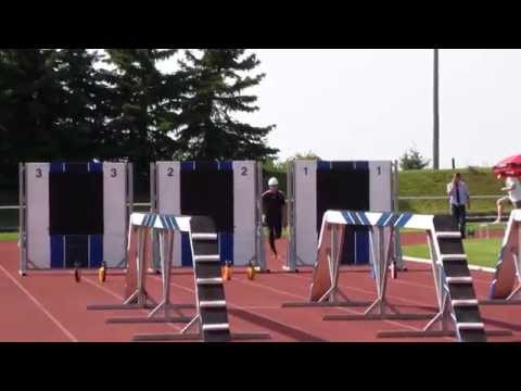 100-Meter-Hindernisbahn - Deutscher Rekord von Adrian Daßler (16,46 s)