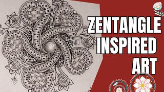 Zentangle art made easy step by step guide.