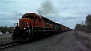 preview picture of video 'BNSF Brainerd Local Rumbling Out of Lakes States Lumber'