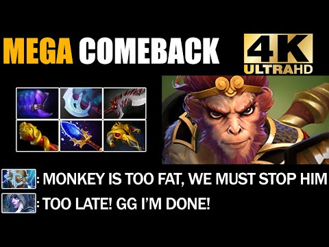 IMBA Aghanim's Scepter Monkey King Deleted Everyone - Epic Mega Creeps Comeback Dota 2 Pro Gameplay