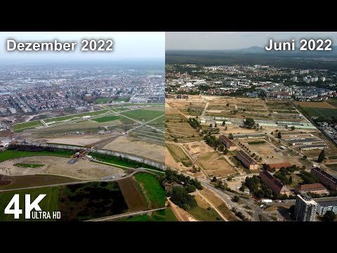 BuGa 23 Baufortschritt 6 Monate vor Eröffnung Drohnenflug Dezember 2022 | 4k