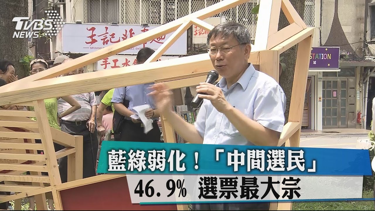 藍綠弱化！無黨派增加　「中間選民」46.9%