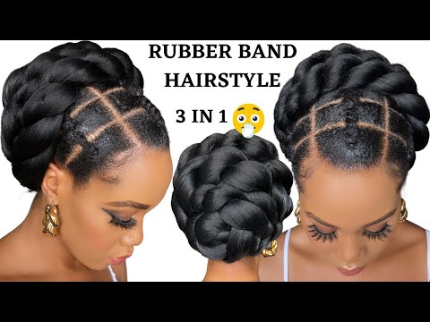 🔥QUICK & EASY RUBBER BAND HAIRSTYLE ON NATURAL HAIR /...