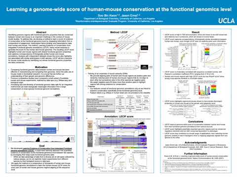 Learning a genome-wide score of human-mouse... - Soo Bin Kwon - RegSys - Poster - ISMB/ECCB 2021