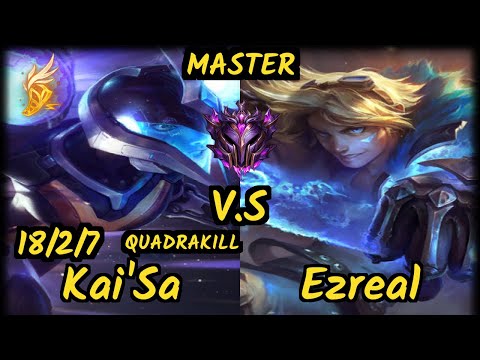 DW Anderu (KAI'SA) vs EZREAL - QUADRAKILL 18/2/7 KDA BOTTOM ADC GAMEPLAY - OC Ranked MASTER