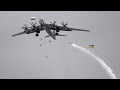 Scary moment! Ukrainian anti-air missiles shot down Russian Tu-95 bomber, The crew jumped deaths.