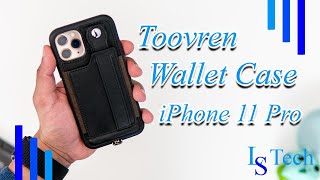 TOOVREN iPhone 11 Pro Wallet Case with Kickstand
