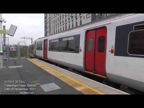 Greater Anglia Class 317's accelerating away from Tottenham Hale: 24/11/21
