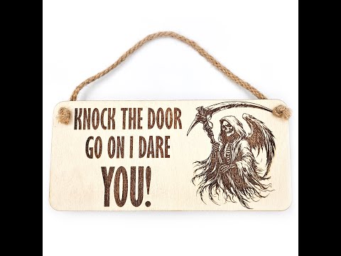 Grim Reaper Knock The Door Plaque