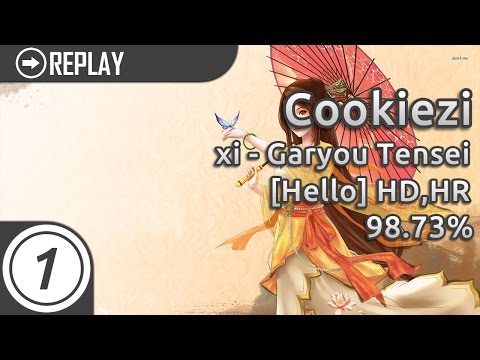 Cookiezi | xi - Garyou Tensei [Hello] +HD,HR | 98.73% #1 LOVED