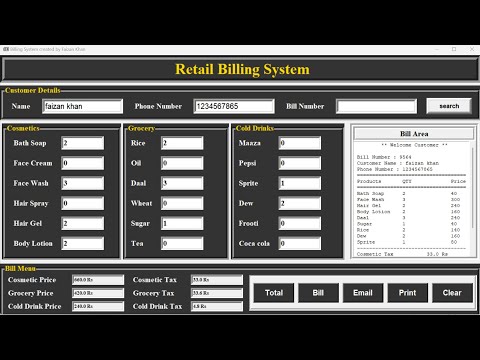 Retail Billing Software Using Python Tkinter