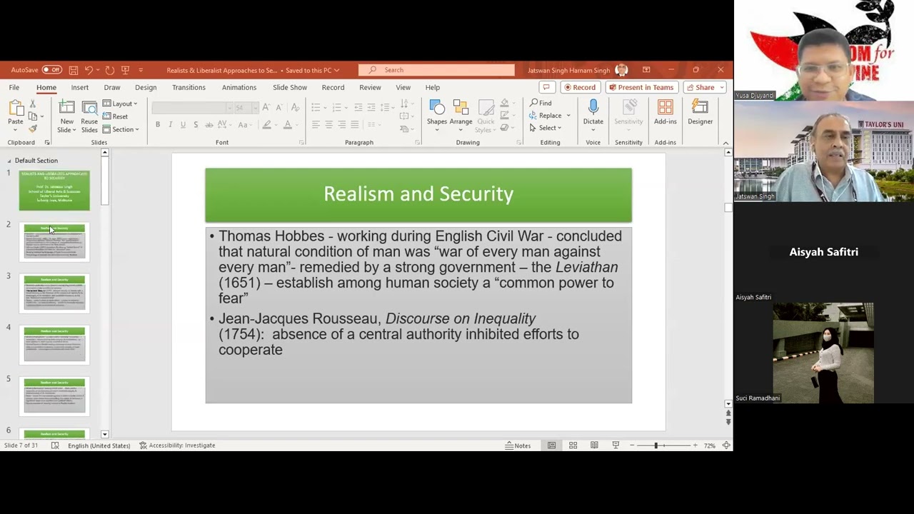 REALISTS AND LIBERALISTS APPROACHES TO SECURITY