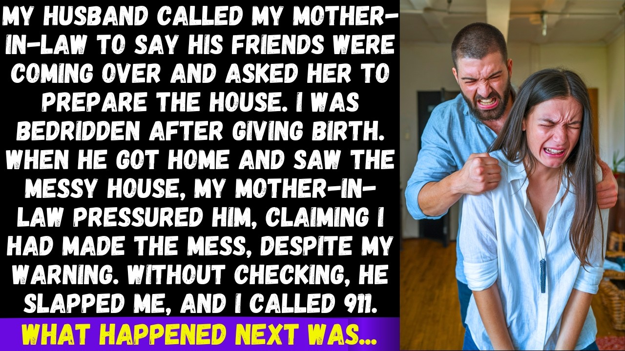 My MIL forced my husband to slap me when he saw the dirty & messy house, but then the police arrived