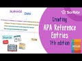 APA 7th Edition: Creating APA Reference Entries | Scribbr 🎓