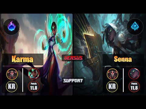 GrandMaster KARMA [Arcane Comet] (Support) VS  SENNA - Grandmaster KR Patch 11.8