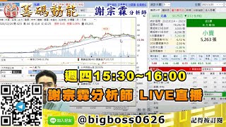 【大戶羅盤籌碼動能】 #謝宗霖0121，週四15:30~16:00 謝宗霖分析師 LIVE直播 (圖)
