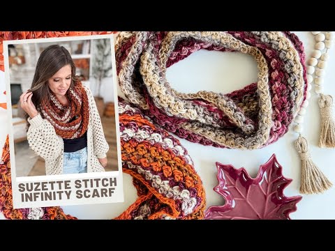 How to Crochet an Infinity Scarf | Easy Suzette Stitch Tutorial