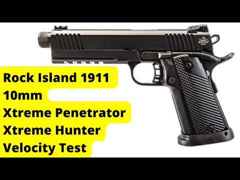 Rock Island Armory 1911 Tac Ultra 10mm Velocity Test - Underwood Xtreme Penetrator & Xtreme Hunter