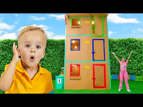 Maison géante en carton - Des aventures amusantes pour les enfants !
