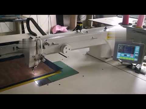 Швейный автомат программируемой строчки для тяжелых материалов и лазерным раскройным устройством Autosew ASM-5050 video