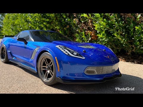 NEW! Traxxas Corvette body 4-Tec2.0 drifting!!