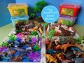 Four Small World Animal Dioramas W Giggle Scape Safari Farm Ocean Dino Playsets