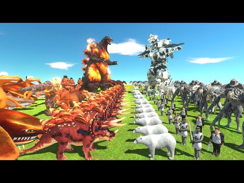 Orange Monster War - White Team VS Orange Team - Animal Revolt Battle Simulator