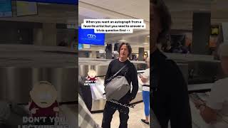 The lead singer of @thirdeyeblind quizzes a fan before signing an autograph SPIN