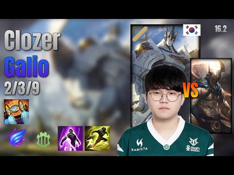 Clozer Mid Galio vs Pantheon lol KR solo rank Full Game 16.2 | 클로저 갈리오 vs 판테온
