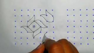 7*7 dots rangoli designs| Easy dots rangoli| Simple rangoli designs|